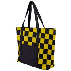 Checkerboard Pattern Black And Yellow Ancap Libertarian Zip Up Canvas Bag by snek