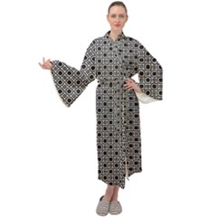 Pattern Formes Ronds Noir/blanc Maxi Velour Kimono