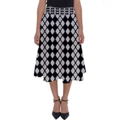 White Plaid Texture Perfect Length Midi Skirt by Mariart