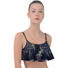 Fractal Texture Pattern Frill Bikini Top