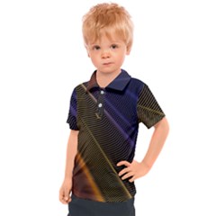 Rainbow Waves Mesh Colorful 3d Kids  Polo Tee