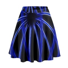 Light Effect Blue Bright Design High Waist Skirt by HermanTelo