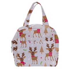 Christmas Seamless Pattern With Reindeer Boxy Hand Bag by Vaneshart