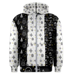 Black Golden Christmas Pattern Collection Men s Zipper Hoodie by Vaneshart