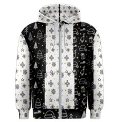 Black Golden Christmas Pattern Collection Men s Zipper Hoodie by Vaneshart