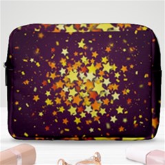 Colorful Confetti Stars Paper Particles Scattering Randomly Dark Background With Explosion Golden St Make Up Pouch (large) by Vaneshart