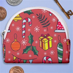 Colorful Funny Christmas Pattern Horseshoe Style Canvas Pouch