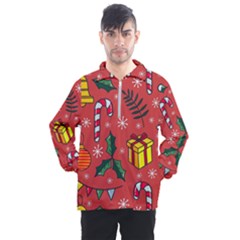 Colorful Funny Christmas Pattern Men s Half Zip Pullover