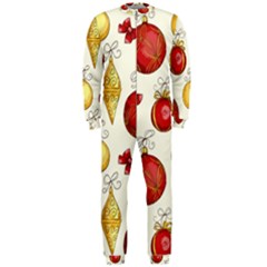 Vintage Christmas Pattern Background Onepiece Jumpsuit (men)  by Vaneshart