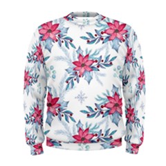 Watercolor Christmas Floral Seamless Pattern Men s Sweatshirt by Vaneshart