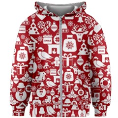 Christmas Seamless Pattern Icons Kids  Zipper Hoodie Without Drawstring by Vaneshart