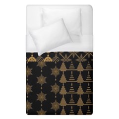 Golden Christmas Pattern Collection Duvet Cover (single Size) by Vaneshart