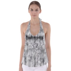 Abstrait Texture Gris/noir Babydoll Tankini Top by kcreatif