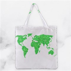 Environment Concept World Map Illustration Grocery Tote Bag by dflcprintsclothing