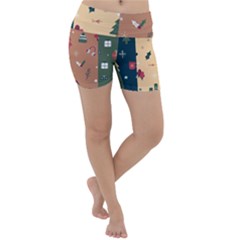 Flat Design Christmas Pattern Collection Lightweight Velour Yoga Shorts