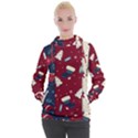 Flat Design Christmas Pattern Collection Art Women s Hooded Pullover View1