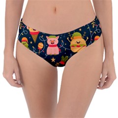 Colorful Funny Christmas Pattern Merry Christmas Xmas Reversible Classic Bikini Bottoms by Vaneshart