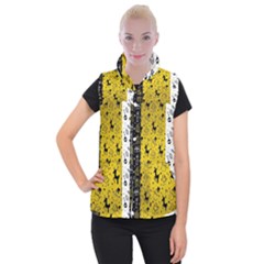 Black Golden Christmas Pattern Collection Women s Button Up Vest by Vaneshart