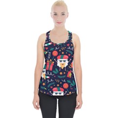 Colorful Funny Christmas Pattern Cute Cartoon Piece Up Tank Top by Vaneshart