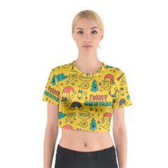 Colorful Funny Christmas Pattern Cool Ho Ho Ho Lol Cotton Crop Top by Vaneshart