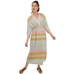 Bandes Rose/doré/vert Grecian Style  Maxi Dress