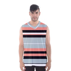 Bandes Orange/bleu/noir Men s Basketball Tank Top