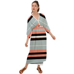 Bandes Orange/bleu/noir Grecian Style  Maxi Dress