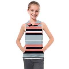 Bandes Orange/bleu/noir Kids  Sleeveless Hoodie by kcreatif