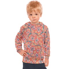 Coral Floral Paisley Kids  Hooded Pullover