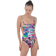 International Tie Strap One Piece Swimsuit