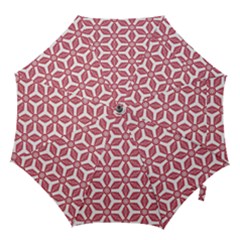 White Red Flowers Texture Hook Handle Umbrellas (medium)