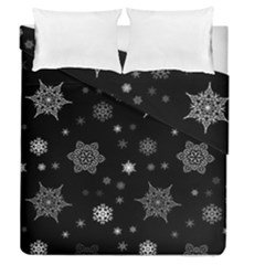 Christmas Snowflake Seamless Pattern With Tiled Falling Snow Duvet Cover Double Side (queen Size)