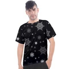 Christmas Snowflake Seamless Pattern With Tiled Falling Snow Men s Sport Top by Vaneshart