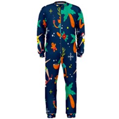 Colorful Funny Christmas Pattern Onepiece Jumpsuit (men)  by Vaneshart