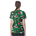 Colorful Funny Christmas Pattern Green Women s Cotton Tee View2