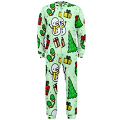 Colorful Funny Christmas Pattern Cartoon Onepiece Jumpsuit (men)  by Vaneshart