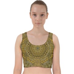 Golden Star And Starfall In The Sacred Starshine Velvet Racer Back Crop Top by pepitasart