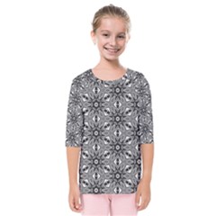 Black And White Pattern Kids  Quarter Sleeve Raglan Tee