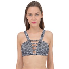 Black And White Pattern Cage Up Bikini Top by HermanTelo