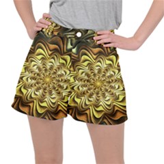 Fractal Flower Petals Gold Ripstop Shorts by HermanTelo