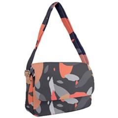 Pattern Formes Corail/noir Courier Bag by kcreatif