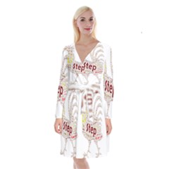 Fighting Golden Rooster  Long Sleeve Velvet Front Wrap Dress