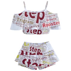 Fighting Golden Rooster  Kids  Off Shoulder Skirt Bikini by Pantherworld143