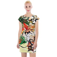 Lilies In A Vase 1 4 Cap Sleeve Bodycon Dress by bestdesignintheworld