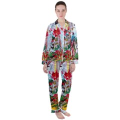 Eden Garden 1 6 Satin Long Sleeve Pyjamas Set by bestdesignintheworld