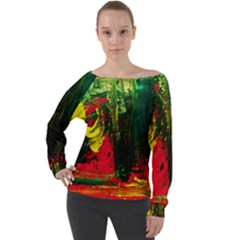 Revelation 1 8 Off Shoulder Long Sleeve Velour Top