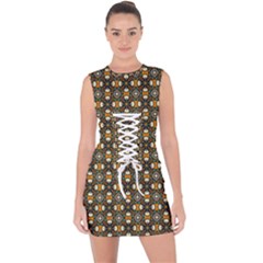 Df Delizia Lace Up Front Bodycon Dress by deformigo