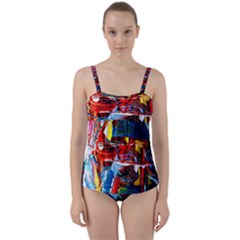 Red Aeroplane 6 Twist Front Tankini Set by bestdesignintheworld