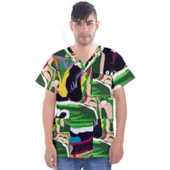 Mushroom,s Life Spin 1 1 Men s V-neck Scrub Top