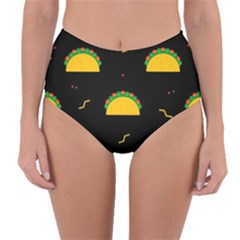 Festive Seamless Pattern With National Taco Food Reversible High-waist Bikini Bottoms by Wegoenart